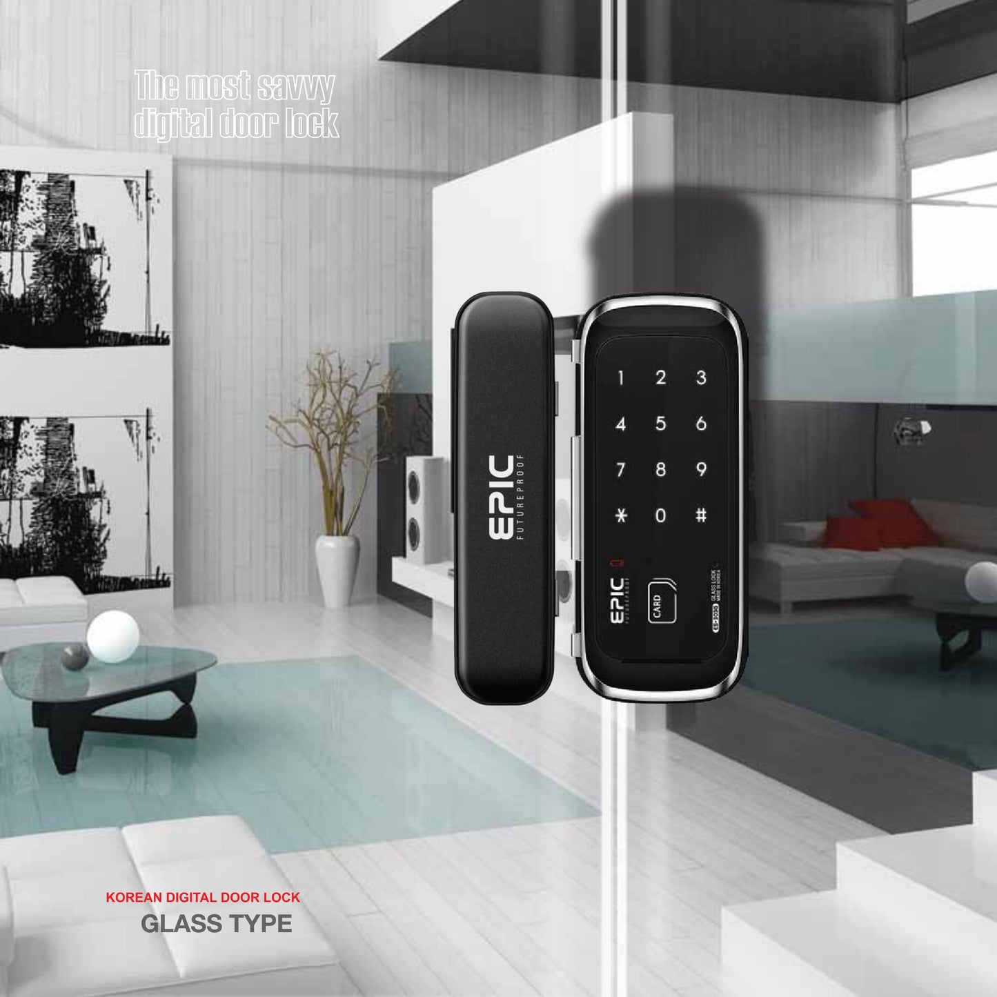 Epic ES-303G Digital Smart Door Lock for Glass