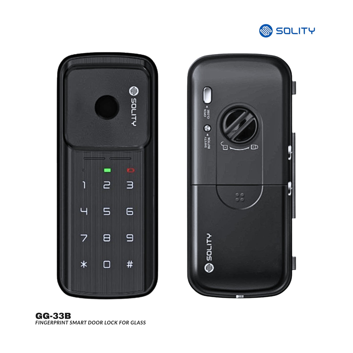 Solity GG-33B Fingerprint Smart Door Lock for Glass