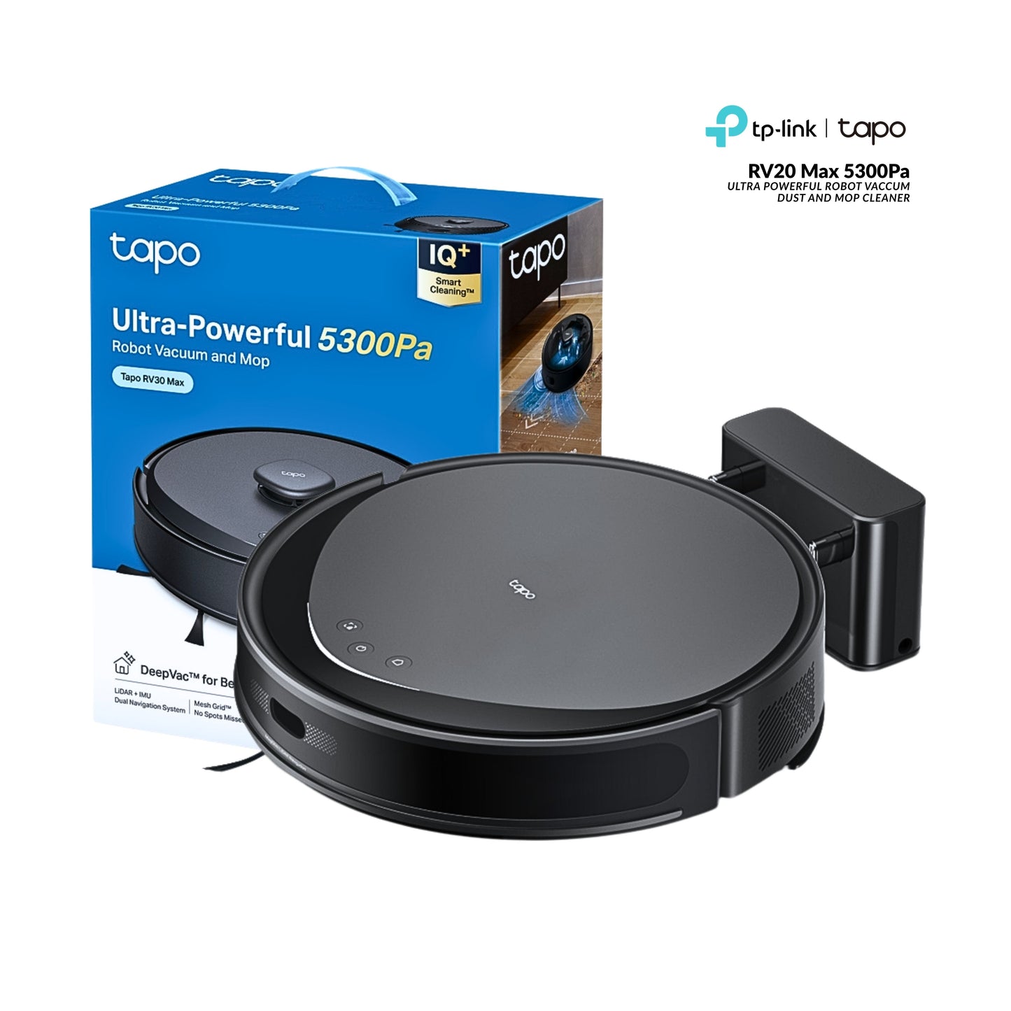 tapo RV20 Max 5300Pa Ultra Powerful Robot Vaccum Dust and Mop Cleaner