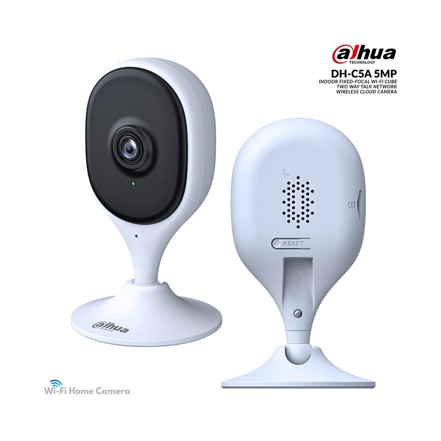 Dahua DH-C5A 5MP Indoor Fixed-focal Wi-Fi Cube Two Way Talk Network Wireless Cloud Camera