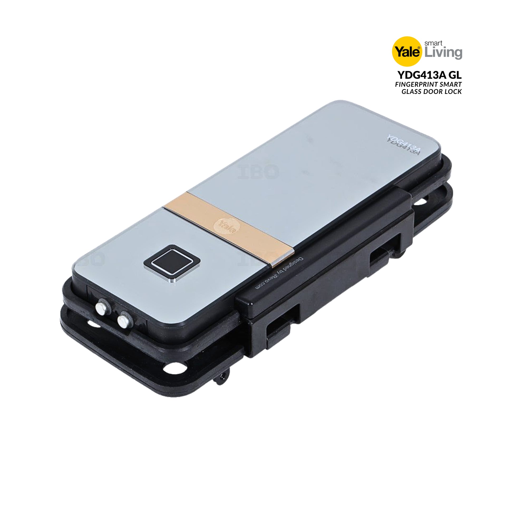 Yale smart living glass door lock on a white background