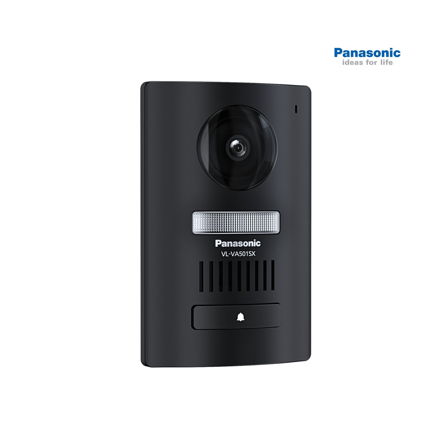 Black Panasonic security camera on a white background