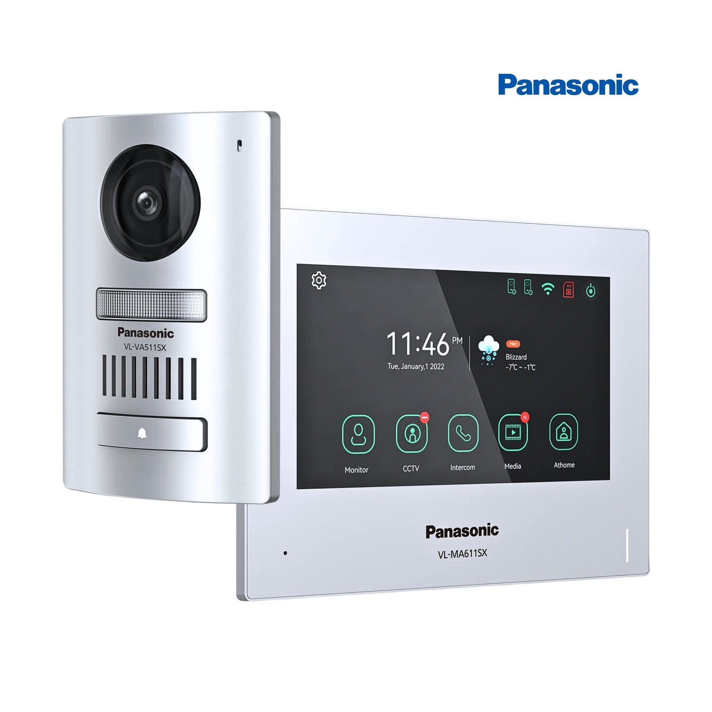 Panasonic VL-SA611SX Hybrid Video Door Phone Kit with Mobile Apps Access